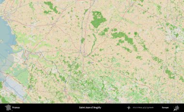 Saint-Jean-d'Angely. OpenStreetMap Fransız stili haritasında Fransa 'nın idari alanı