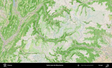 Saint-Jean-de-Maurienne. OpenStreetMap Fransız stili haritasında Fransa 'nın idari alanı