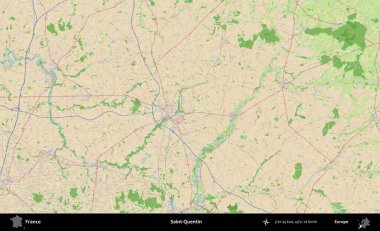 Aziz Quentin. OpenStreetMap Fransız stili haritasında Fransa 'nın idari alanı