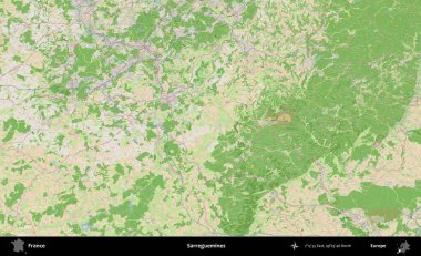 Sarregülinler. OpenStreetMap Fransız stili haritasında Fransa 'nın idari alanı