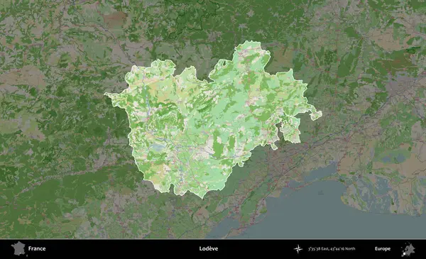Sevgi. Fransa 'nın idari alanı koyu renk bir OpenStreetMap tarzı Fransız haritasına vurgulandı ve özetlendi