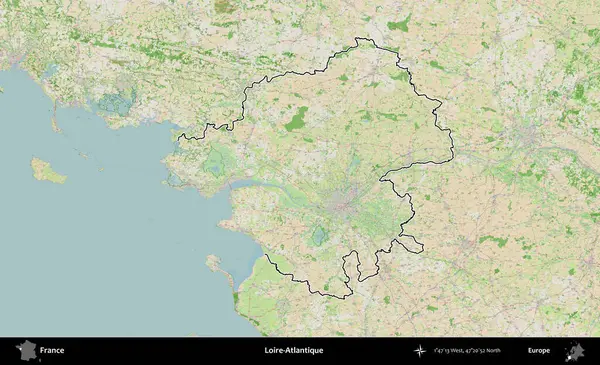 Loire-Atlantique 'de. OpenStreetMap Fransız stili haritasında Fransa 'nın idari bölgesinin ana hatları belirlendi