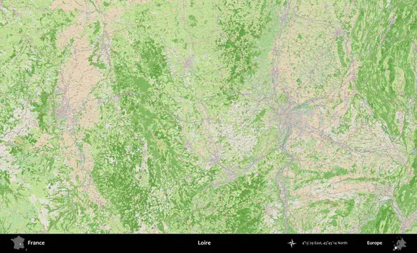 Loire. OpenStreetMap Fransız stili haritasında Fransa 'nın idari alanı