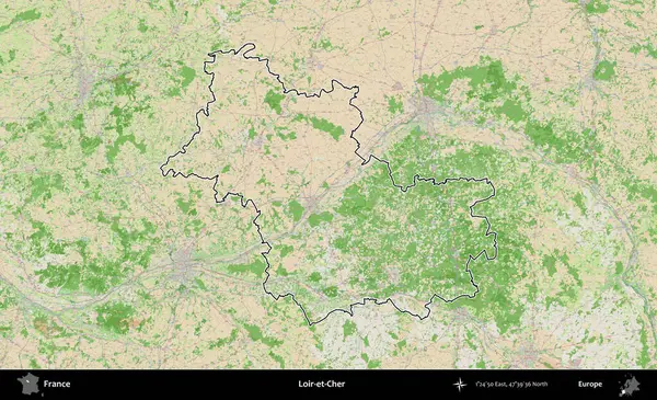 Loir-et-Cher. OpenStreetMap Fransız stili haritasında Fransa 'nın idari bölgesinin ana hatları belirlendi