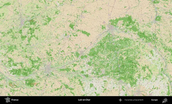 Loir-et-Cher. OpenStreetMap Fransız stili haritasında Fransa 'nın idari alanı