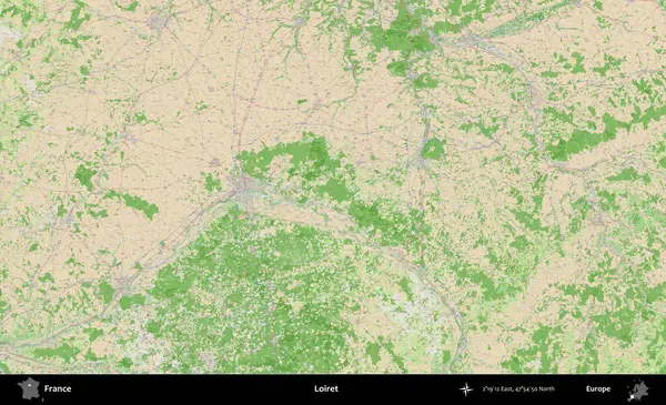 Loiret. OpenStreetMap Fransız stili haritasında Fransa 'nın idari alanı