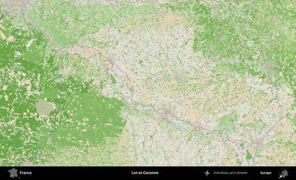Lot-et-Garonne. OpenStreetMap Fransız stili haritasında Fransa 'nın idari alanı