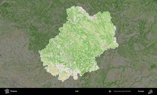 Çok şey. Fransa 'nın idari alanı koyu renk bir OpenStreetMap tarzı Fransız haritasına vurgulandı ve özetlendi