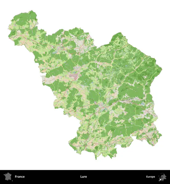 Yem. Fransa 'nın idari bölgesi bir OpenStreetMap Fransız tarzı haritada beyazda izole edildi