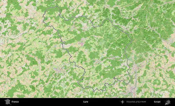 Yem. OpenStreetMap Fransız stili haritasında Fransa 'nın idari bölgesinin ana hatları belirlendi