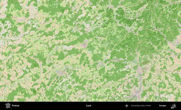 Yem. OpenStreetMap Fransız stili haritasında Fransa 'nın idari alanı