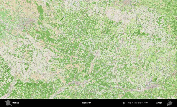 Nontron. OpenStreetMap Fransız stili haritasında Fransa 'nın idari alanı