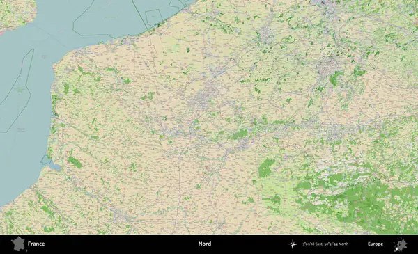 Nord. OpenStreetMap Fransız stili haritasında Fransa 'nın idari alanı