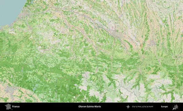 Oloron-Sainte-Marie. OpenStreetMap Fransız stili haritasında Fransa 'nın idari alanı