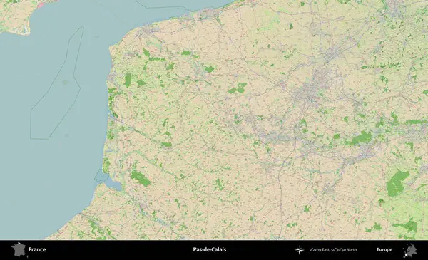 Pas-de-Calais. OpenStreetMap Fransız stili haritasında Fransa 'nın idari alanı