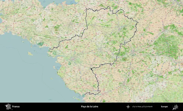 Parası da Loire 'da. OpenStreetMap Fransız stili haritasında Fransa 'nın idari bölgesinin ana hatları belirlendi