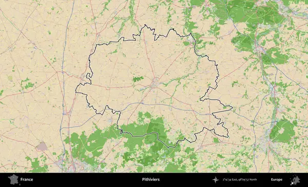 Pithivierlar. OpenStreetMap Fransız stili haritasında Fransa 'nın idari bölgesinin ana hatları belirlendi