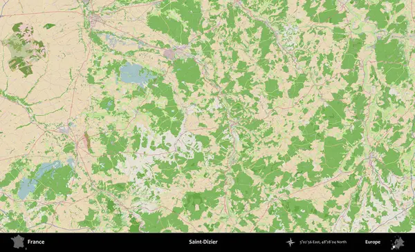 Aziz Dizier. OpenStreetMap Fransız stili haritasında Fransa 'nın idari alanı