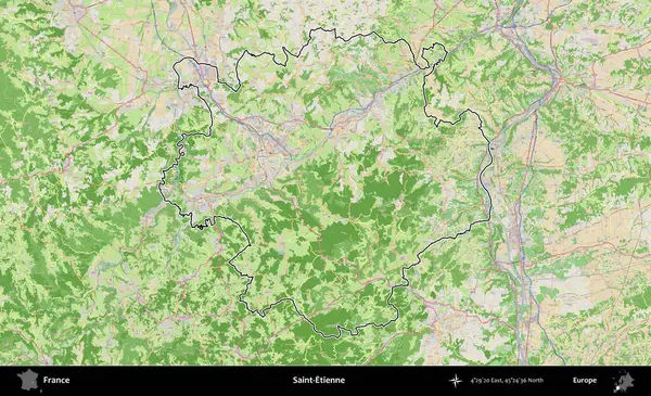 Aziz Etienne. OpenStreetMap Fransız stili haritasında Fransa 'nın idari bölgesinin ana hatları belirlendi