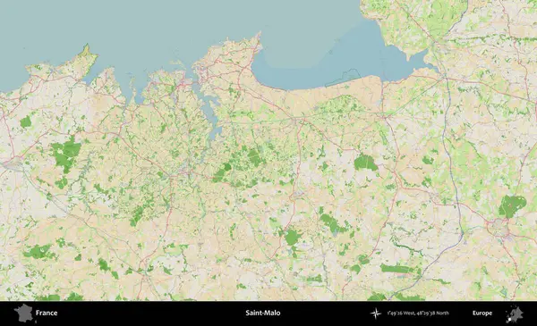 Saint-Malo 'da. OpenStreetMap Fransız stili haritasında Fransa 'nın idari alanı