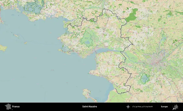 Aziz Nazaire. OpenStreetMap Fransız stili haritasında Fransa 'nın idari bölgesinin ana hatları belirlendi