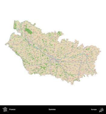 Biraz daha. Fransa 'nın idari bölgesi bir OpenStreetMap Fransız tarzı haritada beyazda izole edildi