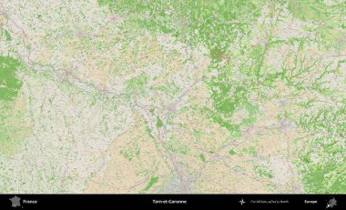 Tarn-et-Garonne. OpenStreetMap Fransız stili haritasında Fransa 'nın idari alanı