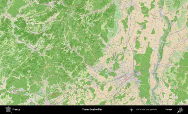 Thann-Guebwiller. OpenStreetMap Fransız stili haritasında Fransa 'nın idari alanı
