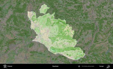Vaucluse. Fransa 'nın idari alanı koyu renk bir OpenStreetMap tarzı Fransız haritasına vurgulandı ve özetlendi