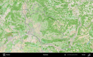 Vaucluse. OpenStreetMap Fransız stili haritasında Fransa 'nın idari bölgesinin ana hatları belirlendi