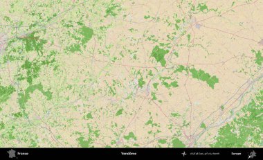 Vendome. OpenStreetMap Fransız stili haritasında Fransa 'nın idari alanı