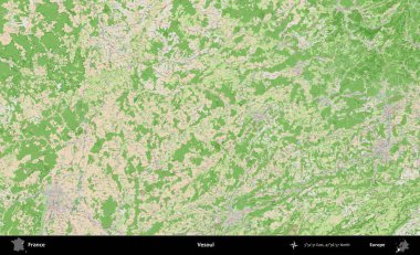 Vesoul. OpenStreetMap Fransız stili haritasında Fransa 'nın idari alanı