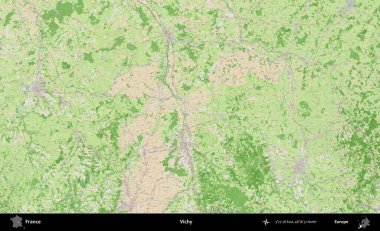 Vichy. OpenStreetMap Fransız stili haritasında Fransa 'nın idari alanı