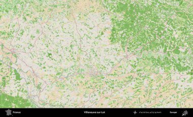 Villeneuve-sur-Lot. OpenStreetMap Fransız stili haritasında Fransa 'nın idari alanı