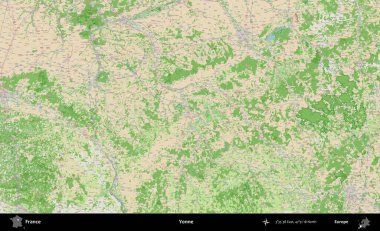 Yonne. OpenStreetMap Fransız stili haritasında Fransa 'nın idari alanı