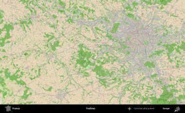 Yvelines. OpenStreetMap Fransız stili haritasında Fransa 'nın idari alanı