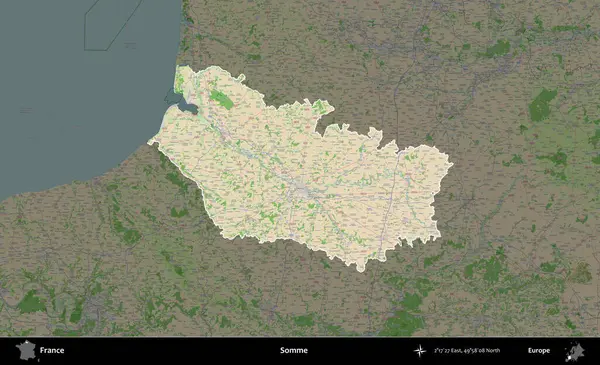 Biraz daha. Fransa 'nın idari alanı koyu renk bir OpenStreetMap tarzı Fransız haritasına vurgulandı ve özetlendi