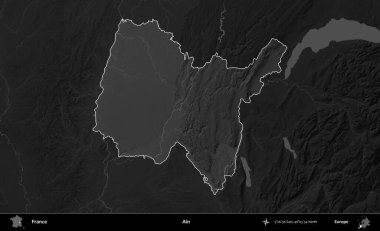 - Değil. Fransa 'nın idari alanı kararmış bir gri tonlama yükselme haritasına vurgulandı ve özetlendi