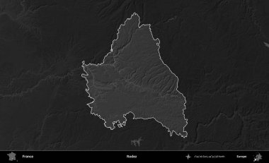 - Anlaşıldı. Fransa 'nın idari alanı kararmış bir gri tonlama yükselme haritasına vurgulandı ve özetlendi
