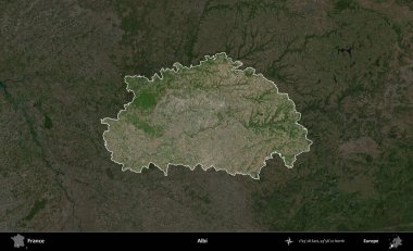 Albi. Fransa 'nın idari alanı koyu renkli bir B uydusu görüntüsüyle vurgulandı ve özetlendi