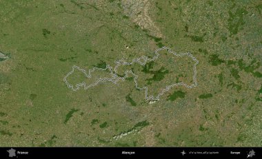 Alencon. B uydusundaki görüntülerde Fransa 'nın idari bölgesinin ana hatları belirlenmiş.