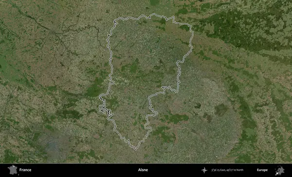Aisne. B uydusundaki görüntülerde Fransa 'nın idari bölgesinin ana hatları belirlenmiş.