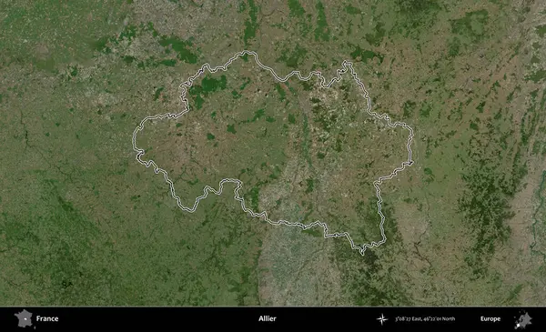 Allier. B uydusundaki görüntülerde Fransa 'nın idari bölgesinin ana hatları belirlenmiş.