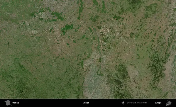 Allier. B uydusundan alınan görüntülerde Fransa 'nın idari bölgesi
