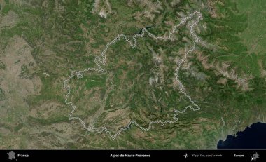 Alpes-de-Haute-Provence. B uydusundaki görüntülerde Fransa 'nın idari bölgesinin ana hatları belirlenmiş.