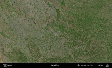 Angoume. B uydusundan alınan görüntülerde Fransa 'nın idari bölgesi