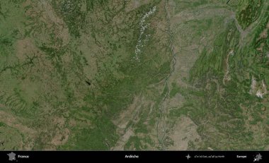 Ardeche. B uydusundan alınan görüntülerde Fransa 'nın idari bölgesi