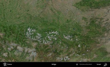 Ariege. B uydusundan alınan görüntülerde Fransa 'nın idari bölgesi