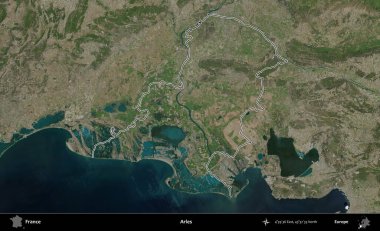 Arles. B uydusundaki görüntülerde Fransa 'nın idari bölgesinin ana hatları belirlenmiş.