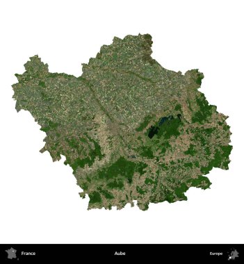 Aube. Fransa 'nın idari bölgesi B uydusundaki görüntülerde beyaza izole edildi